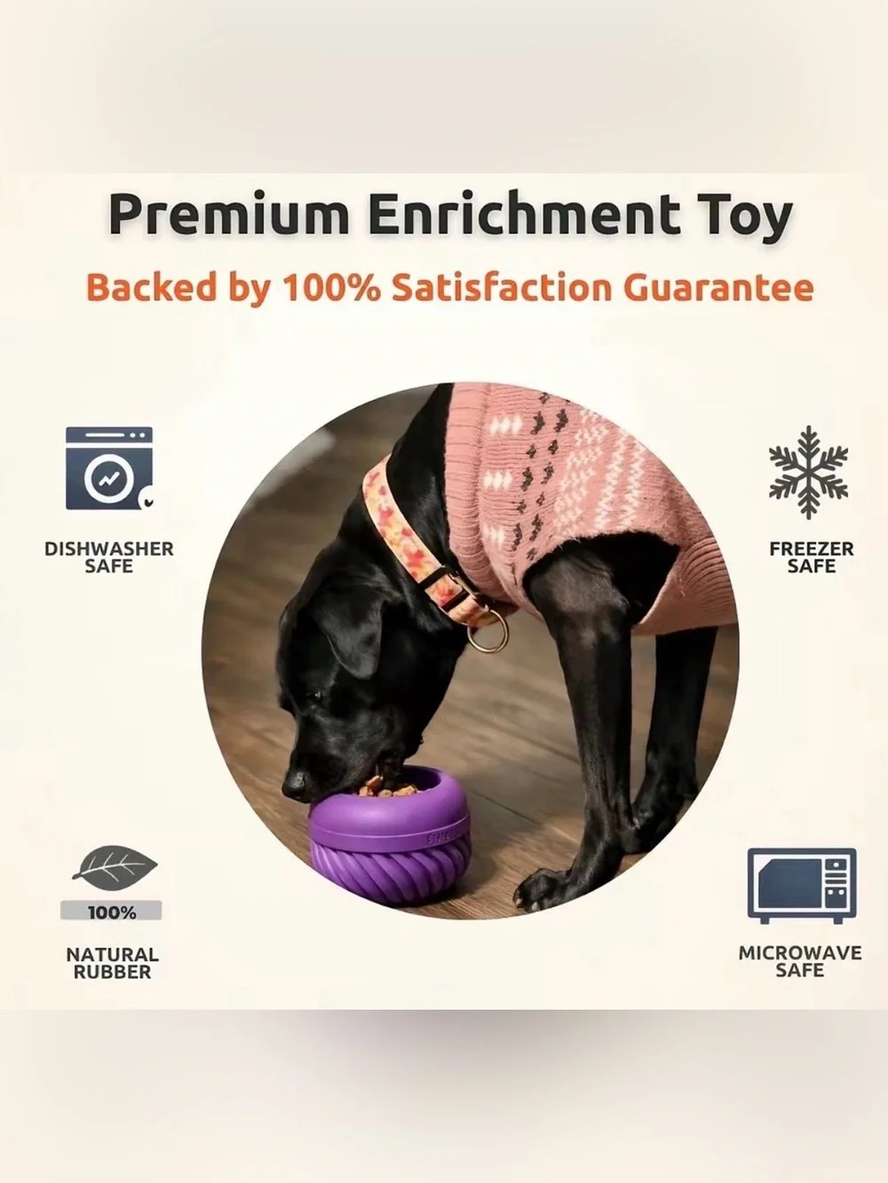 Freezbone L Flower Treat/ meal cup Dog toy NEW Aqua Mint dogs 25 to 140 pounds!